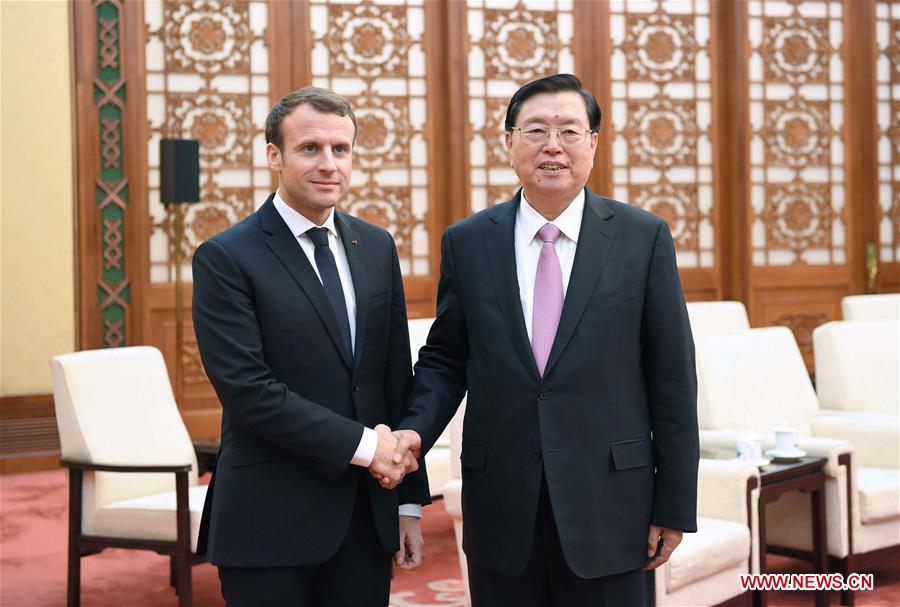 CHINA-BEIJING-ZHANG DEJIANG-FANCE-MACRON-MEETING (CN)