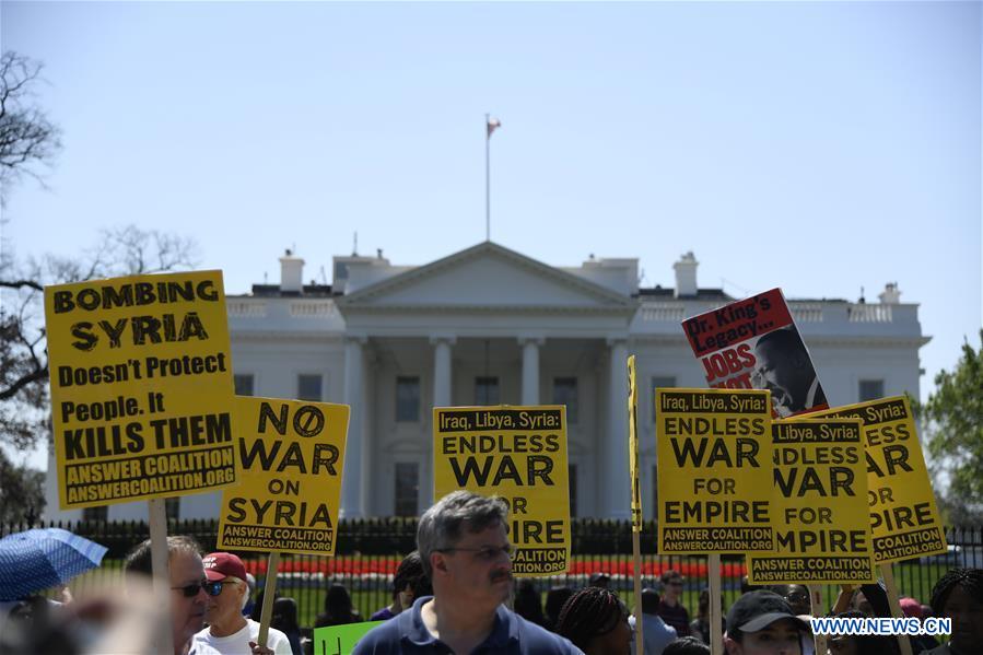 U.S.-WASHINGTON D.C.-STRIKE-SYRIA-PROTEST