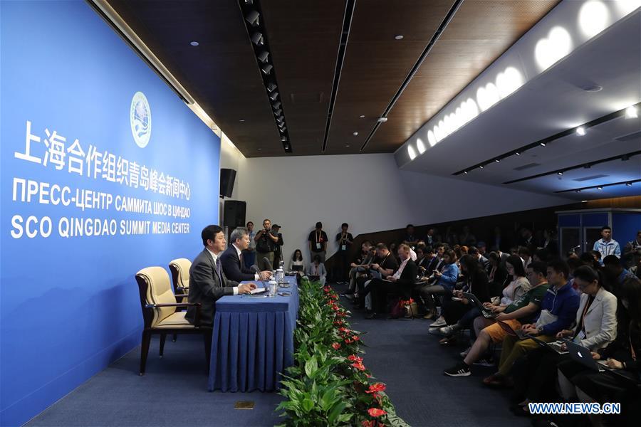 (SCO SUMMIT) CHINA-QINGDAO-SCO-SECURITY-COOPERATION-PRESS CONFERENCE (CN)