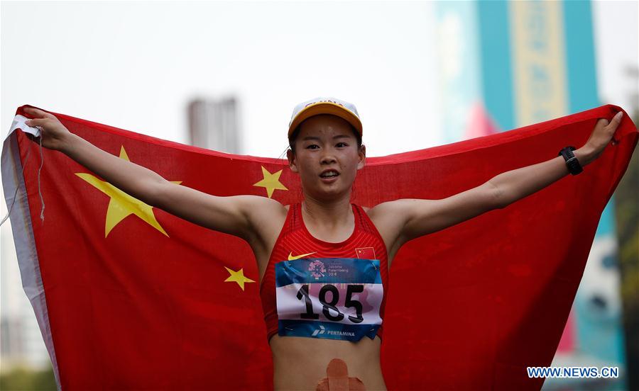 (SP)INDONESIA-JAKARTA-ASIAN GAMES-ATHLETICS-WOMEN'S 20KM WALK