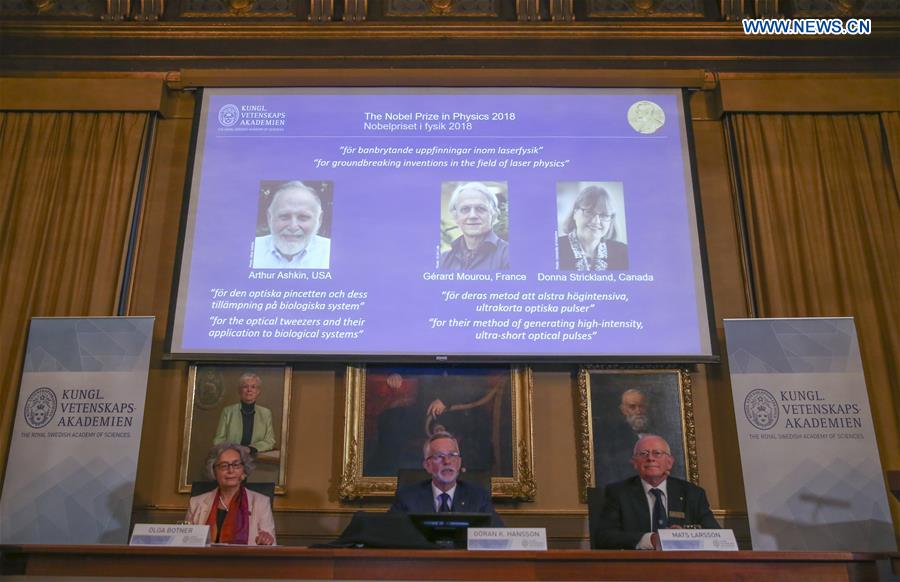 SWEDEN-STOCKHOLM-NOBEL PRIZE-PHYSICS