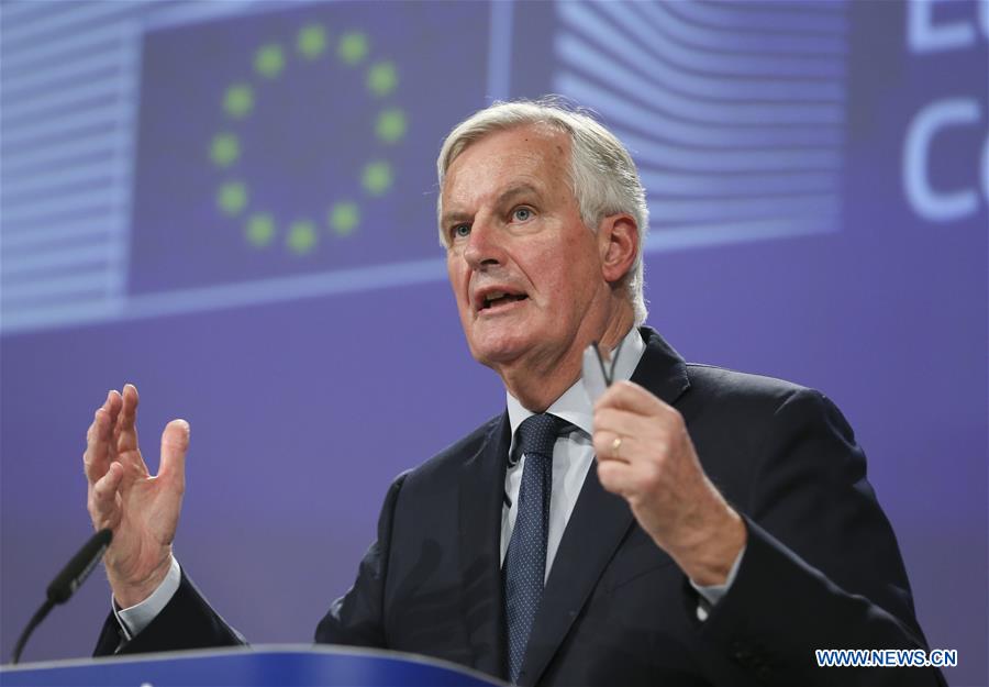 BELGIUM-BRUSSELS-EU-BREXIT-MICHEL BARNIER-PRESS BRIEFING