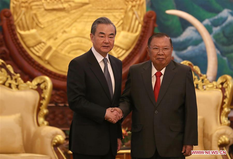 LAOS-VIENTIANE-CHINA-WANG YI-BOUNNHANG VORACHIT-MEETING