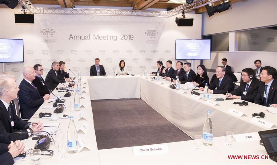 SWITZERLAND-DAVOS-WANG QISHAN-WEF