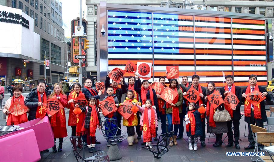 U.S.-NEW YORK-TIMES SQUARE-CHINESE LUNAR NEW YEAR-CELEBRATIONS