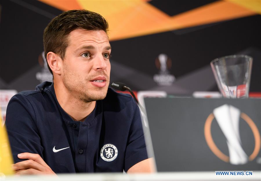 (SP)GERMANY-FRANKFURT-SOCCER-EUROPA LEAGUE-FRANKFURT VS CHELSEA-PRESS CONFERENCE