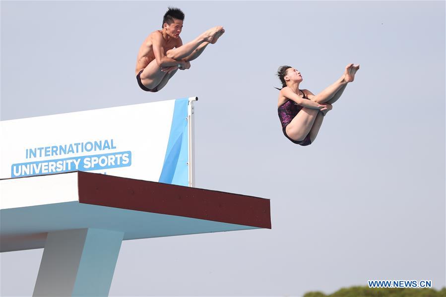 (SP)ITALY-NAPLES-SUMMER UNIVERSIADE-DIVING-PLATFORM SYNCHRO MIXED-FINAL