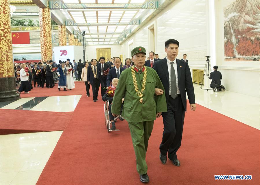 CHINA-BEIJING-NATIONAL MEDALS-HONORARY TITLES-PRC FOUNDING-70TH ANNIVERSARY (CN)