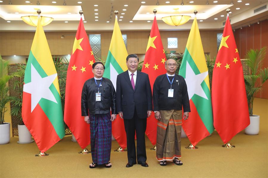 MYANMAR-NAY PYI TAW-CHINA-XI JINPING-U T KHUN MYAT AND U MAHN WIN KHAING THAN-TALK